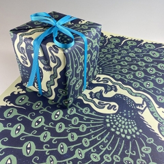 'Peacocks & Eyeballs' Wrapping Paper by Alexis Snell
